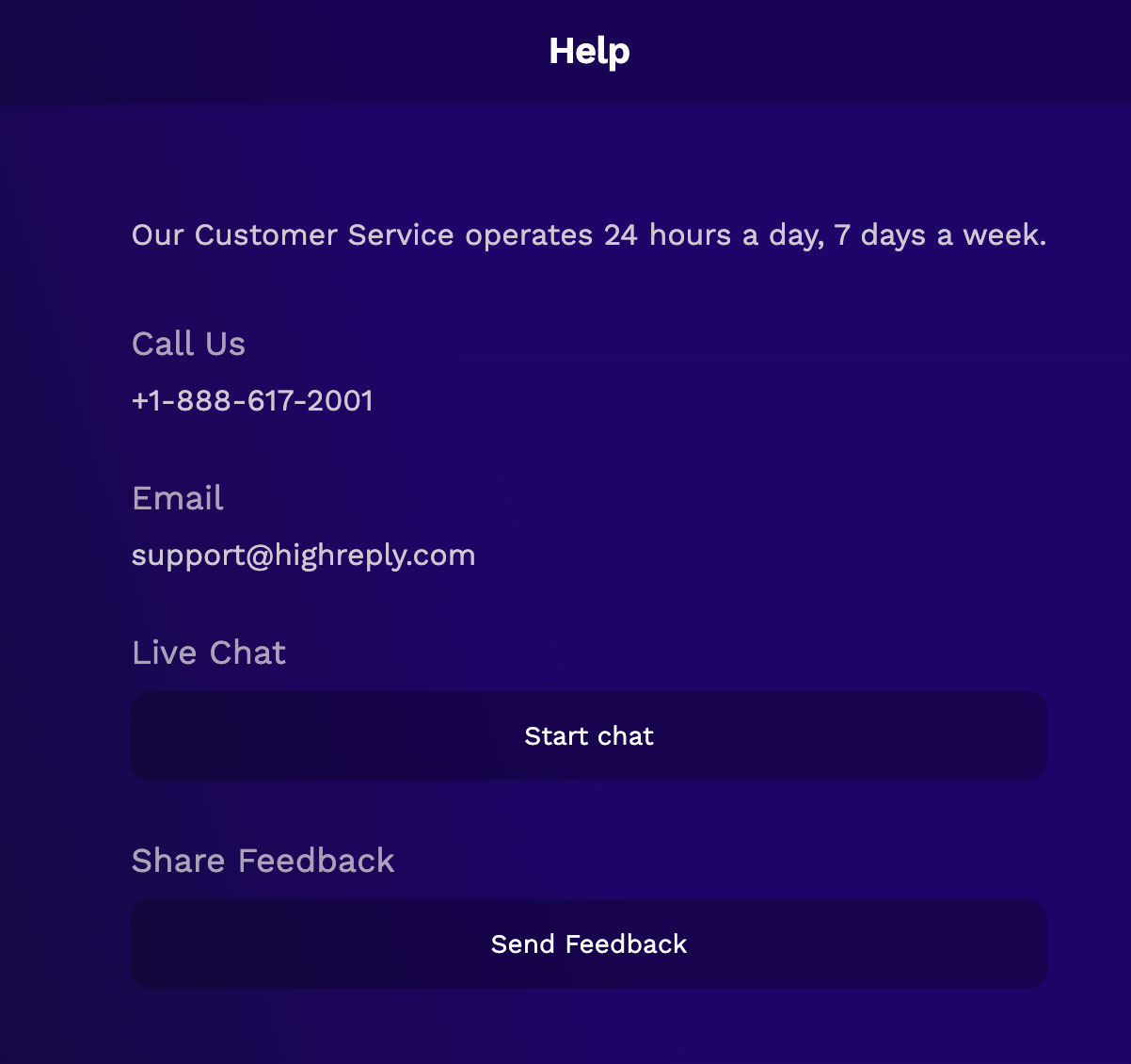 customer support